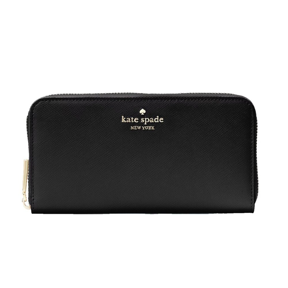 New Kate Spade Madison Saffiano Leather Large Continental Wallet Black